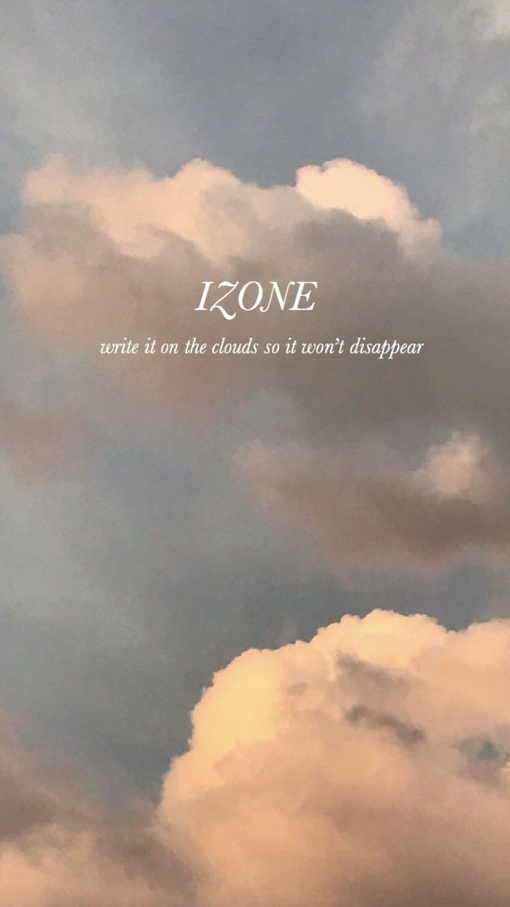 an airplane flying in the sky with some clouds above it that says izonee tarte to the clouds, so it isn't won't disappear