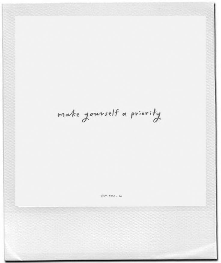 a white napkin with the words make yourself a priority on it in black ink, against a white background