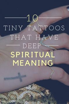 a woman's hand with tattoos on it and the words, 10 tiny tattoos that have