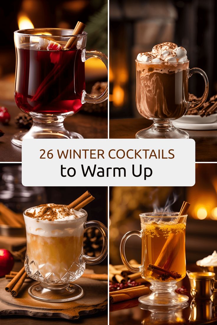 winter cocktails to warm up with cinnamon, apple cider, and hot chocolate