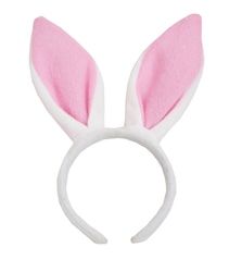 a pink and white bunny ears headband on a white background royalty images, clippings