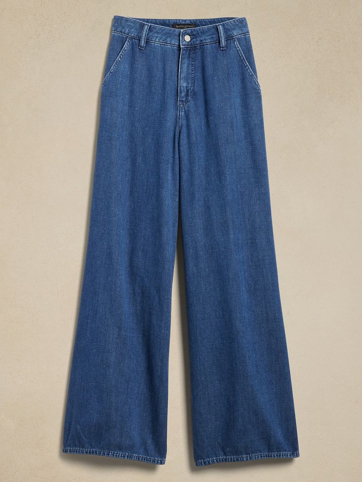 Versatile Dark Wash Full Length Pants, Relaxed Fit Recycled Denim Bottoms For Everyday, Full Length Medium Wash Bottoms For Work, Summer Washed Workwear Bottoms, Relaxed Fit Washed Pants For Work, Versatile Medium Wash Full Length Pants, Wide Leg Recycled Denim Pants For Work, Medium Wash Full Length Work Pants, Everyday Recycled Denim Bottoms For Spring