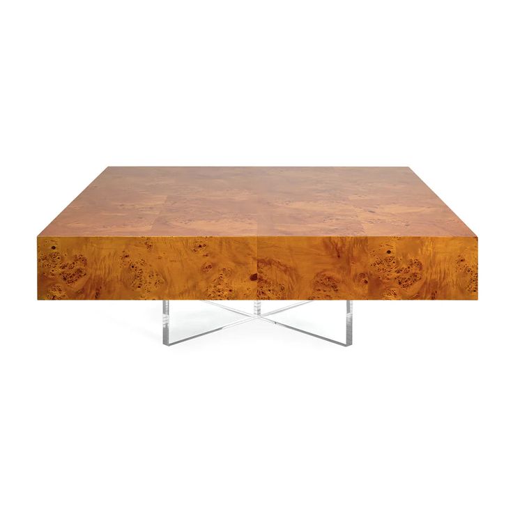 a wooden table with metal legs on an isolated white background for use as a coffee table