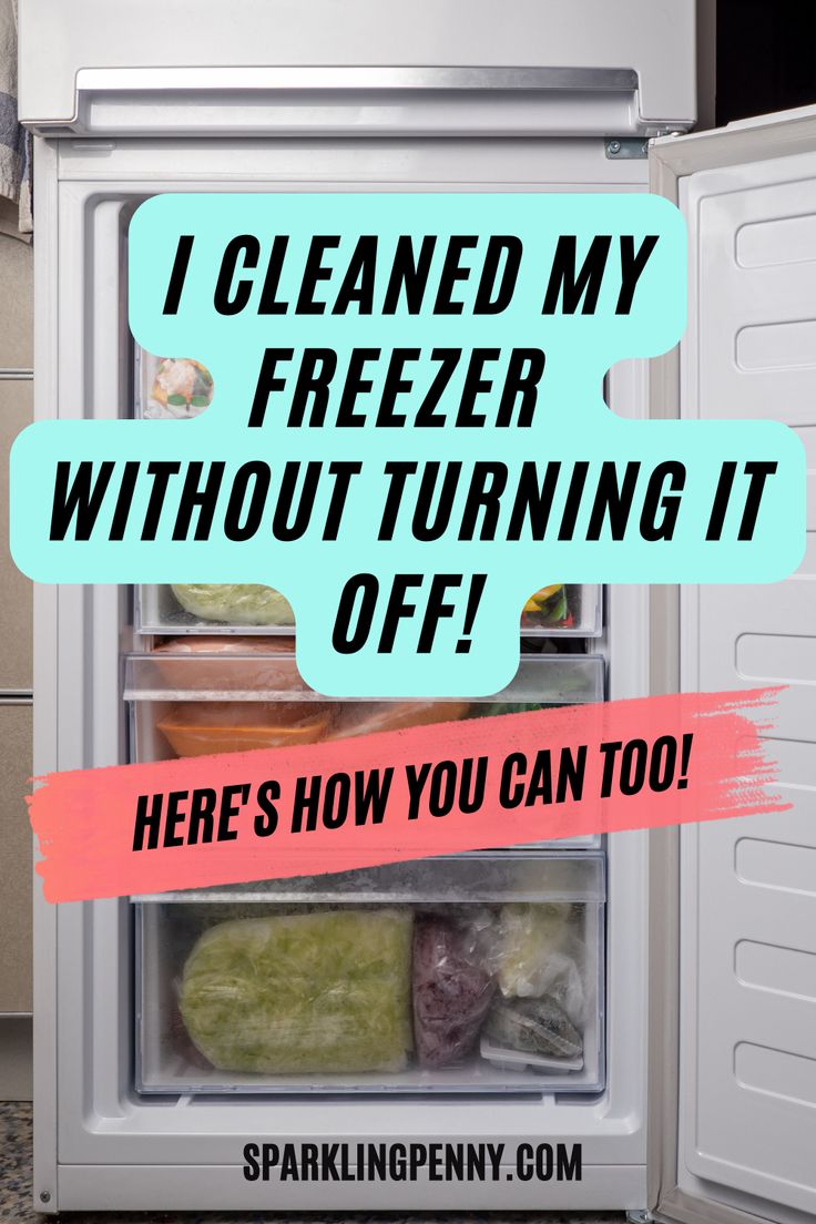 an open refrigerator with the words i cleaned my freezer without turning it off here's how you can too