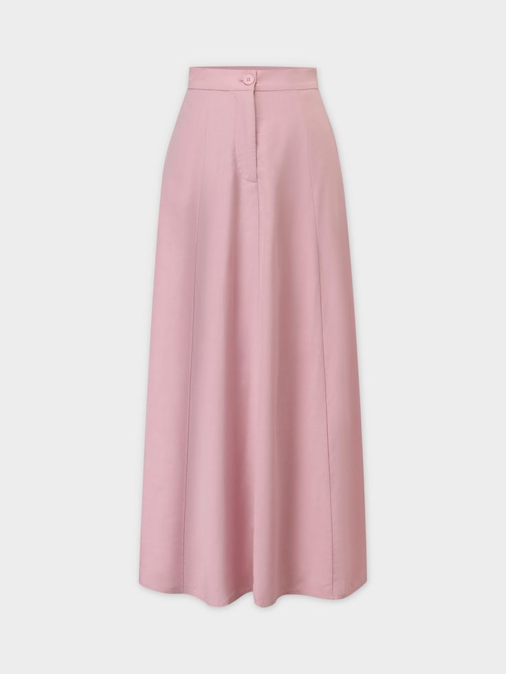 Discover the perfect blend of style and comfort with our A-Line Seamed Skirt-Dusty Rose. Elevate your wardrobe with this versatile piece that can be dressed up or down. Chic A-line Maxi Skirt For Daywear, Chic Pink Voluminous Maxi Skirt, Chic Voluminous Pink Maxi Skirt, Feminine Long Skirt In Solid Color, Feminine A-line Pleated Skirt, Feminine Pleated Maxi Skirt, Elegant Solid Color Maxi Skirt For Daywear, Feminine High Waist Maxi Skirt For Spring, Feminine Solid Color Midi Skirt