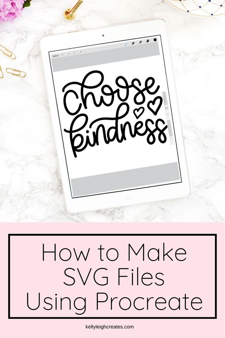 a tablet with the text how to make svg files using procreate on it