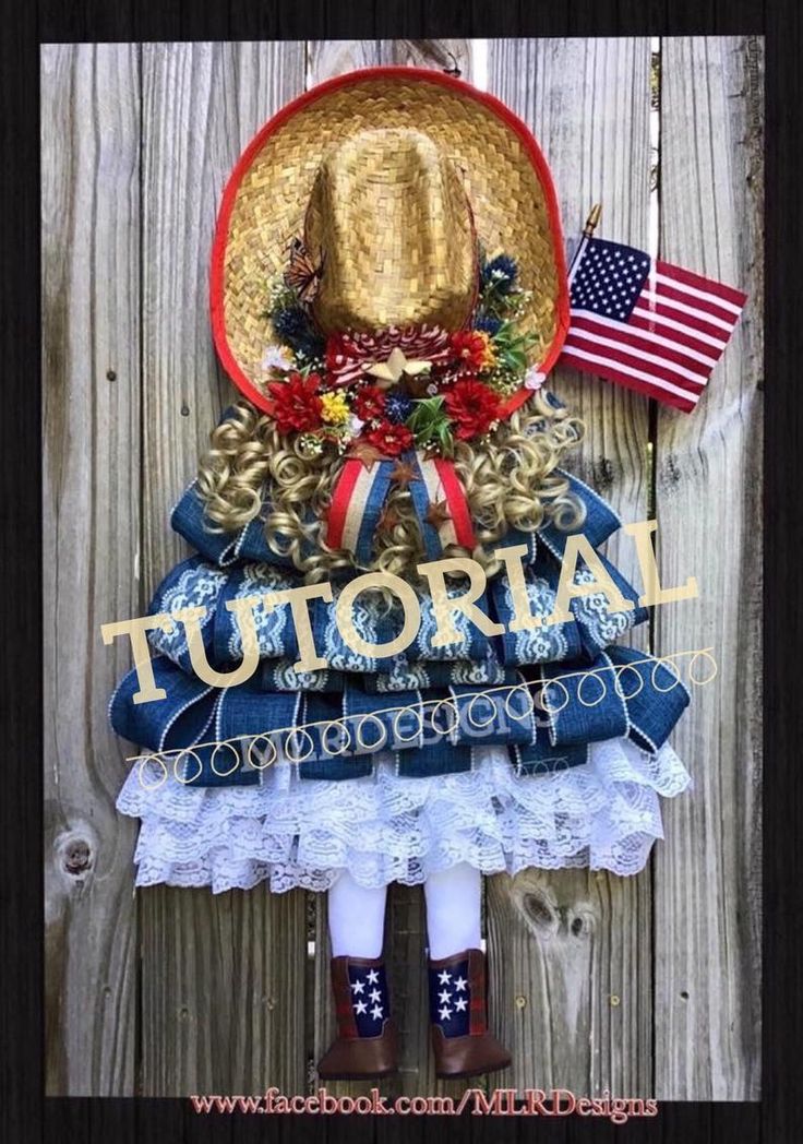 PDF TUTORIAL Country Girl Wreath Country Girl Farmhouse | Etsy Fan Dolls, Couronne Diy, Deco Mesh Wreaths Tutorials, Mesh Wreath Tutorial, Holiday Wreaths Diy, Deco Wreaths, Summer Wreaths, Wreath Tutorial, Patriotic Wreath