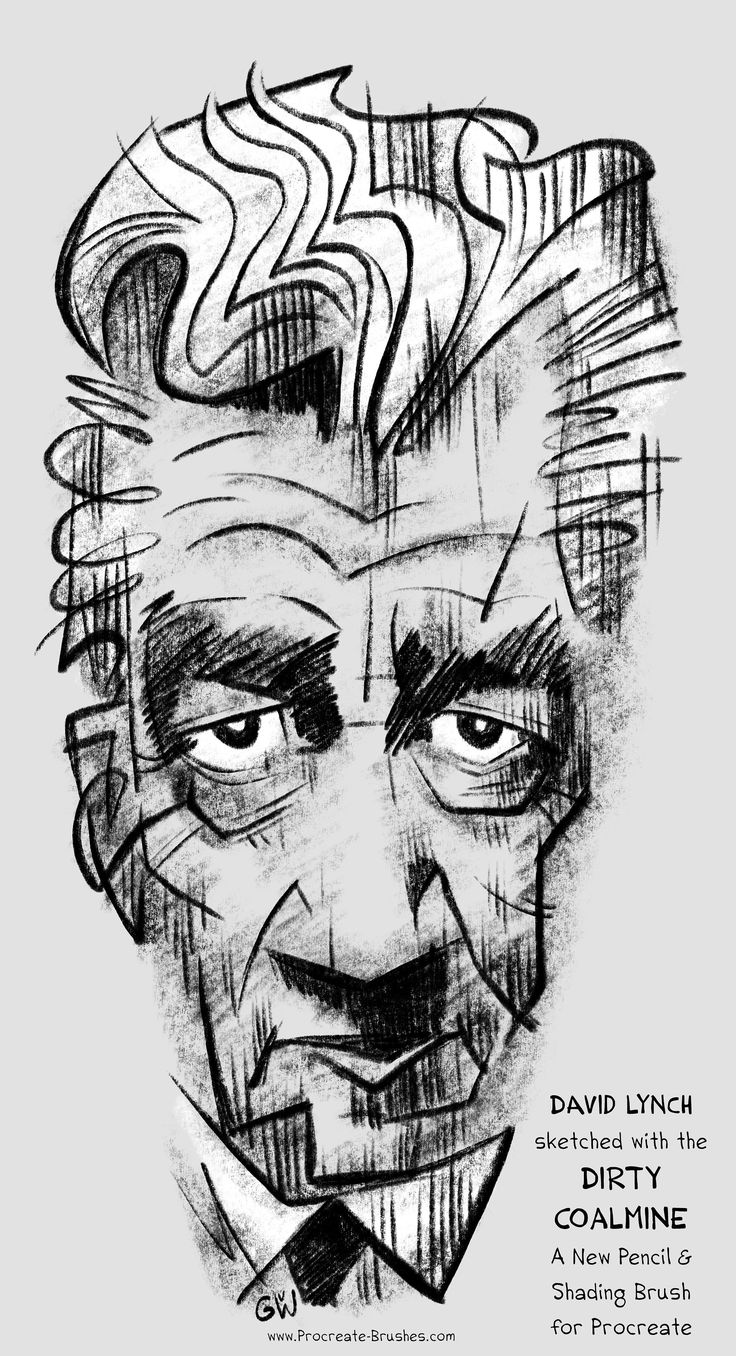 a black and white drawing of a man's face with the words david lynch on it