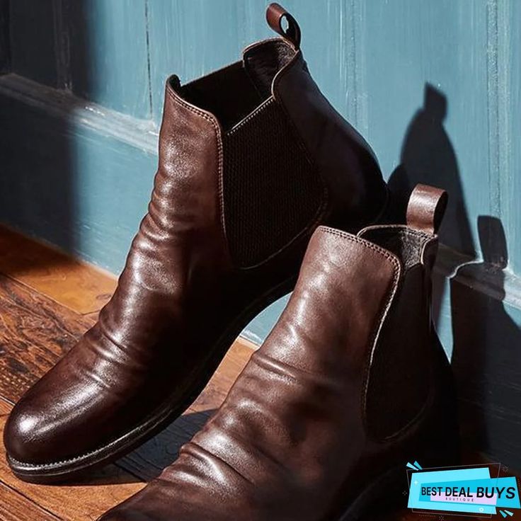 Men's Handmade Genuine Leather Chelsea Boots | BestDealBuys Masculine Brown Chelsea Ankle Boots, Masculine Brown Chelsea Boots With Round Toe, Mens Short Boots, Black Chelsea Boots, Leather Chelsea Boots, Fall Jackets, Off Black, Friday Sale, Short Boots