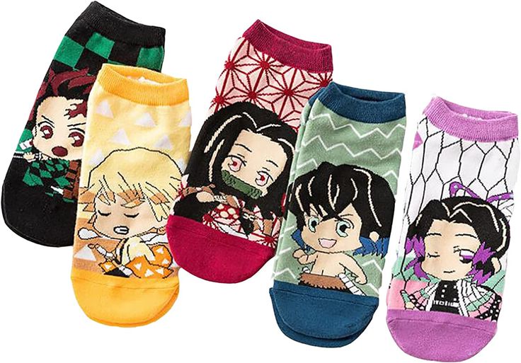 Tanjiro, Zenitsu, Inosuke, Nezuko, Kanao Anime Socks, Soft Sock, Socks And Heels, Anime Gifts, Anime Cartoon, Cartoon Pattern, Kids Socks, Free Amazon Products, Casual Socks