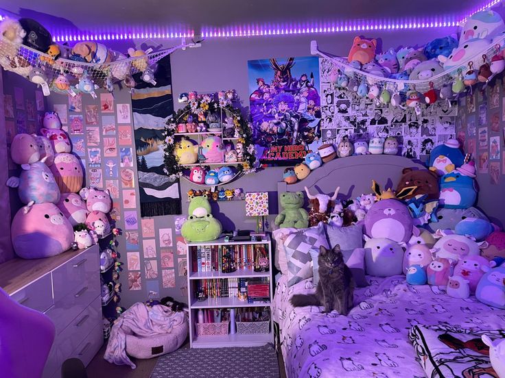 a room filled with lots of stuffed animals