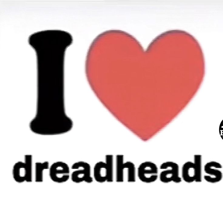 i love dreadheads sticker on the back of a cell phone with a red heart