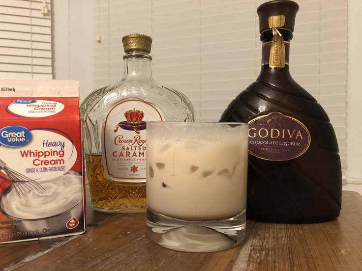 the ingredients to make an ice cream cocktail