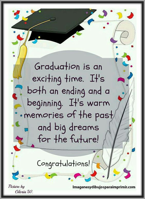 graduation card with congratulations message for the graduate