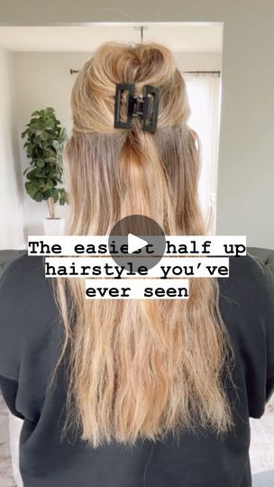 2.5K views · 257 reactions | You’re going to want to save this one for fall! This half up hairstyle is so simple, so stylish and so cute! 💁🏼‍♀️  Be sure you’re following me so you don’t miss out on easy hairstyles and healthy hair tips!   P.S. If you’re having trouble growing out your hair or struggle with damage, dullness or breakage take my 🆓 hair consult in my profile and I’ll send you a custom product and routine recommendations specific to your hair goals and needs! ✨  Hugs + Happy Hair 🥂   #hairtutorial #hairtutorials #hairstyle #hairstyles #halfup #halfuphalfdown #halfuphalfdownhairstyle #fallhair #clawclip #clawcliphairstyle #easyhairstyle #easyhairstyles | Easy Hair Tutorials | Hairstyles | Hair Growth | irinadeikalo · Original audio Growing Out Your Hair, Casual Hairstyles For Long Hair, Easy Hair Tutorials, Half Up Hairstyle, Bun Updo, Hair Buns, Hair Tutorials Easy, Healthy Hair Tips, Bun Hairstyles For Long Hair