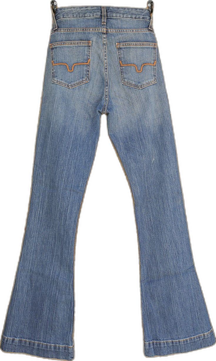 Mid-rise Medium Wash Flares With Five Pockets, Medium Wash Mid-rise Flares With Five Pockets, Casual High Rise Medium Wash Flares, Casual High Rise Flares In Medium Wash, Casual High Rise Denim Flares, Casual Dark Wash Denim Flares, Mid-rise Medium Wash Cotton Flares, Mid-rise Cotton Flares In Medium Wash, Casual Full-length Blue Flares