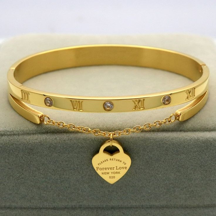 Diameter: 5.8 CM Material: 18k Gold Plated over Stainless Steel Stainless Jewelry, Bracelets Women, Color Bracelet, Luxury Bracelet, Bangles Style, Bracelet Women, Hanging Hearts, Rhinestone Heart, Gorgeous Bracelet