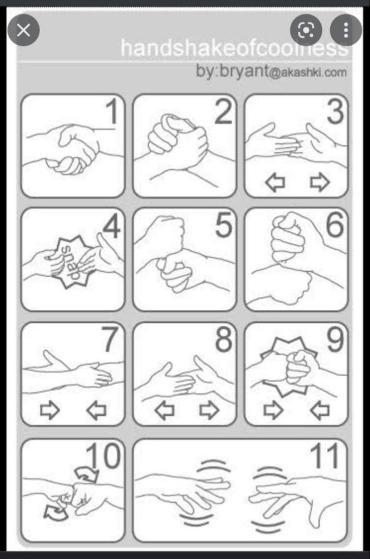 handshake coloring page with instructions for how to do the hand gesture in different ways