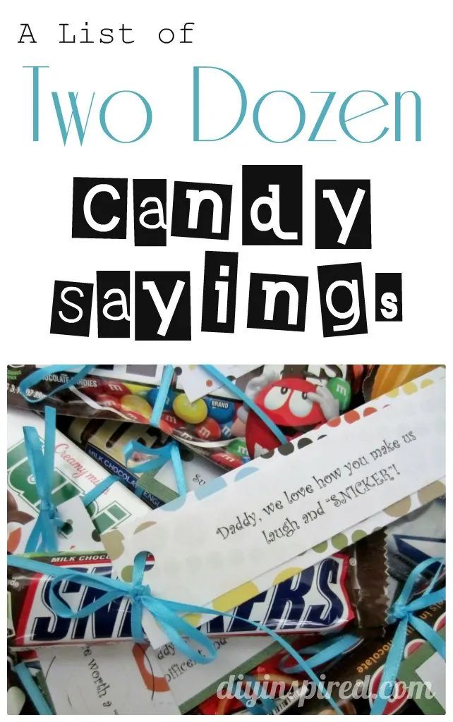 two dozen candy sayings with the title