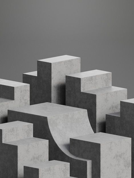 an abstract photo of concrete blocks and steps