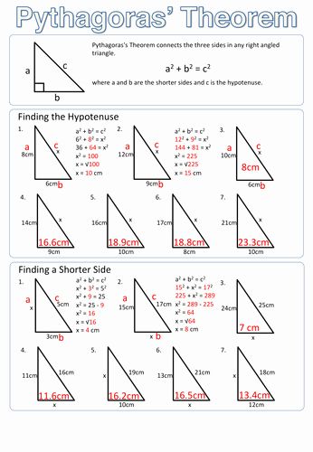 two worksheets showing the properties of triangles