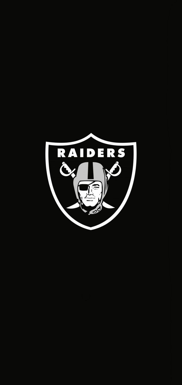 the oakland football team logo is shown on a black background with white letters and a helmet