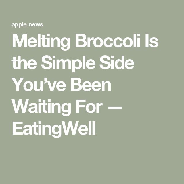 the cover of melting broccoli is the simple side you've been waiting for