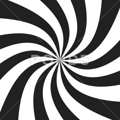 an abstract black and white spiral design with the center being tilted to the right side