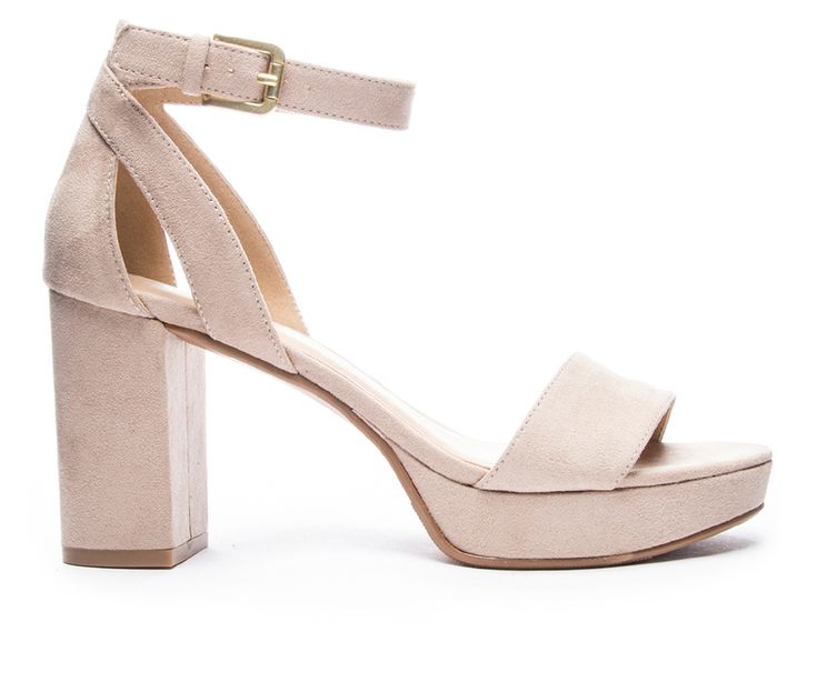 Rock your favorites trends and pair them with this beautiful heel sandal. These heels give off carefree vibes with chic cutouts and oh-so-soft suedette! Synthetic suede, PU, or Patent PU upper, Adjustable buckle closure for a custom and secure fit, Approx. 3 1/2 inch block heel, Approx. 1 1/4 inch platform, Open toe, Lightly padded footbed for added comfort, Synthetic outsole, CL By Laundry® branding details | Women's CL By Laundry Go On Platform Dress Sandals in Nude Size 7.5 Pretty Maxi Dress, Wide Width Sandals, Nude Sandals, Beautiful Heels, Shoe Carnival, Nude Heels, Dress Sandals, Platform Heels, Cute Shoes