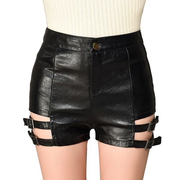 Black Punk High Waist PU Leather Shorts on Storenvy Types Of Shorts, Black Punks, Fashion Bottoms, Womens Fashion Inspiration, Leather Shorts, Leather Buckle, Online Fashion Stores, Black Faux Leather, Alternative Fashion