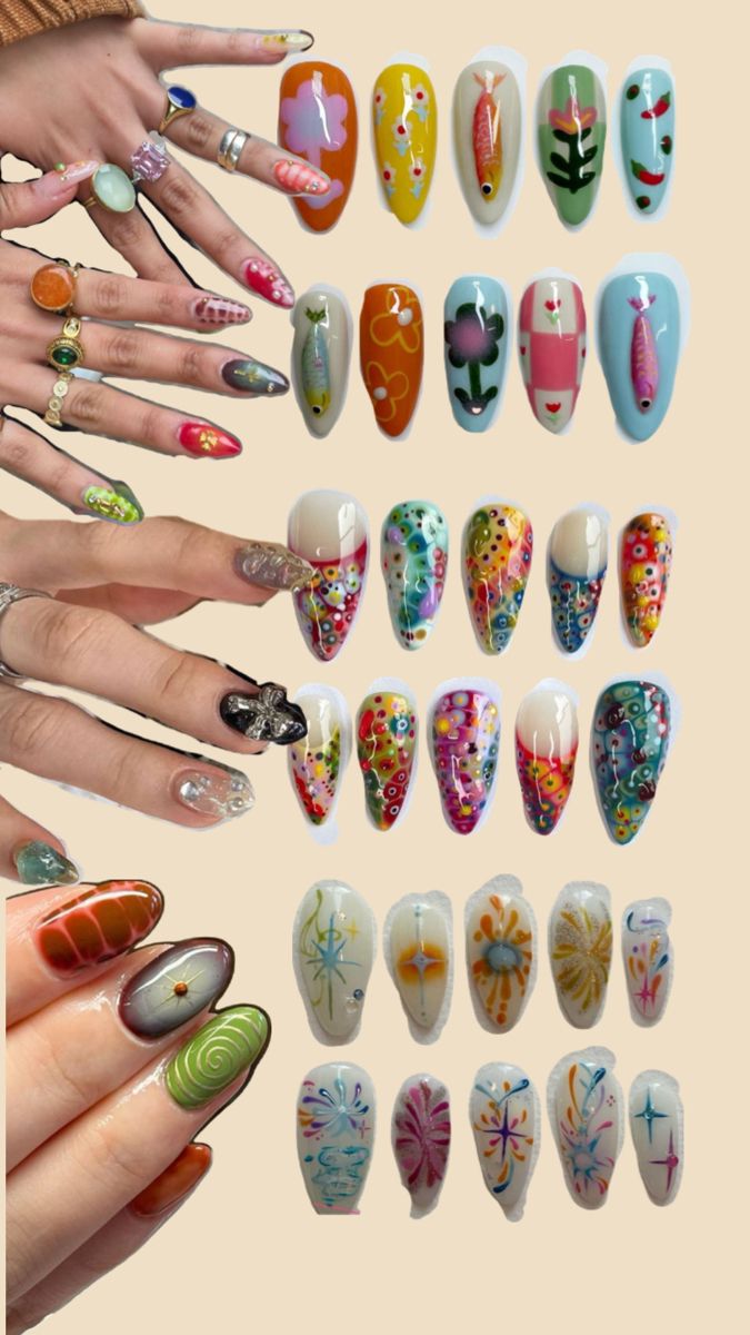 Retro Nails, Punk Nails, Nail Art Inspo, Really Cute Nails, Soft Nails, Nails Only, Cool Nails, Kawaii Nails, Nail Board