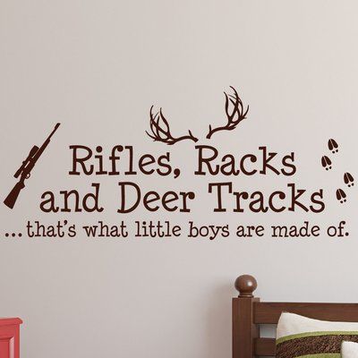 Innovative Stencils Rifles Racks and Deer Tracks Boys Hunting Wall Decal Color: Dark Blue Boy Hunting Nursery, Boys Hunting Room, Baby Boy Hunting, Hunting Nursery, Country Baby Boy, Deer Tracks, Deer Nursery, Hunting Room, Strong Features