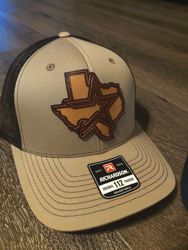 Custom made Texas Astros logo leather patch. Pressed onto Richardson 112 trucker hat.  Ask about other custom made leather patch hats. Or other colored hats Brown Trucker Hat For Baseball Season With Curved Brim, Brown Curved Bill Trucker Hat For Baseball Season, Brown Snapback Hat With Custom Logo For Outdoor, Brown Leather Trucker Hat With Flat Brim, Trucker Style Leather Snapback Hat With Leather Patch, Brown Snapback Hat With Letter Patch For Outdoor, Trucker Style Fitted Hat With Logo Patch, Brown Flat Bill Trucker Hat For Baseball Season, Brown Trucker Hat With Letter Patch And Flat Bill