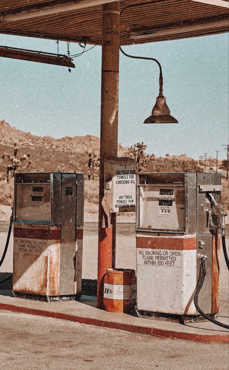 an old fashioned gas station with no fuel