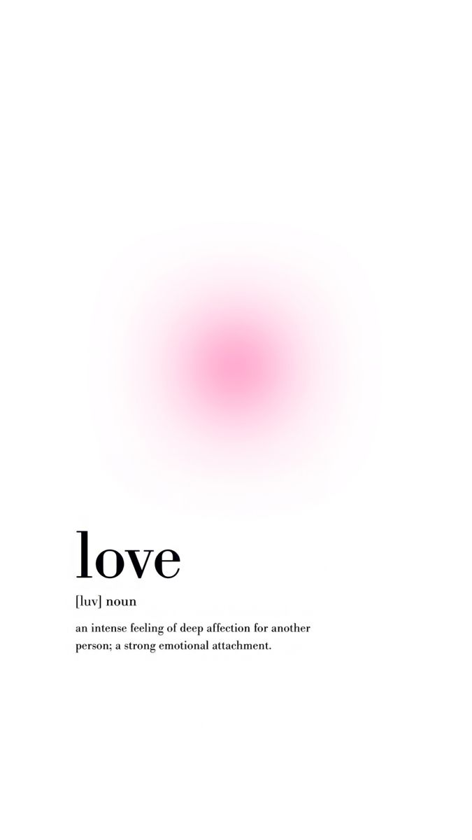 an advertisement with the words love in black and pink on it's white background