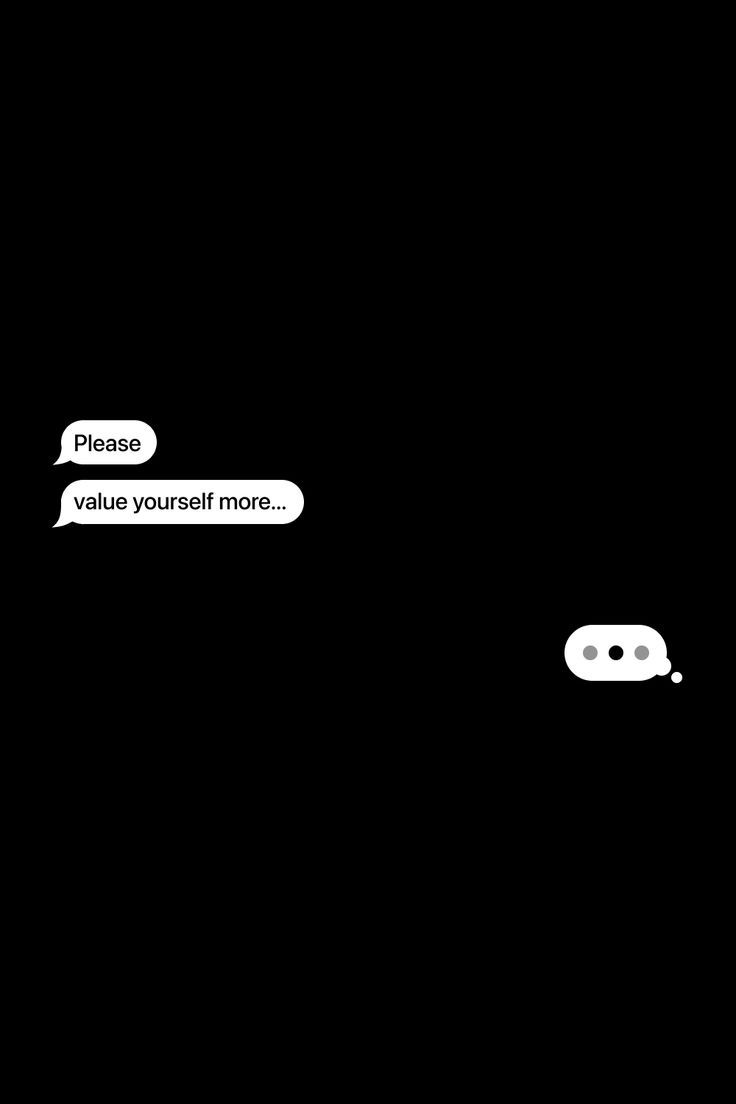 two white speech bubbles in the middle of a black background with words below them that say please, you're yourself more