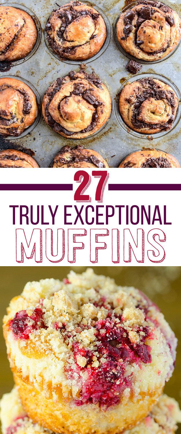 muffins with crumbled toppings and the title reads, truly exceptional muffins