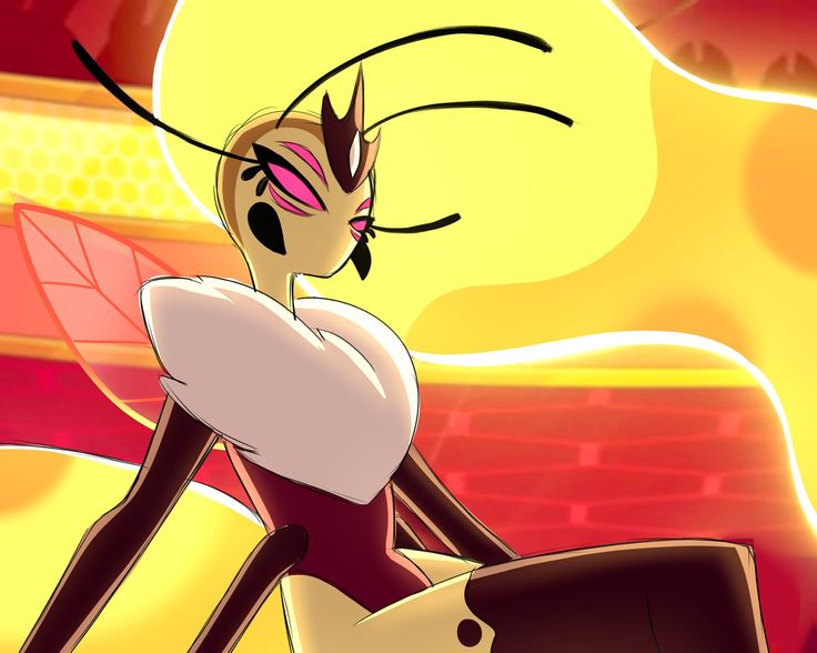 a cartoon character is standing in front of the sun with her hair blowing back and eyes closed