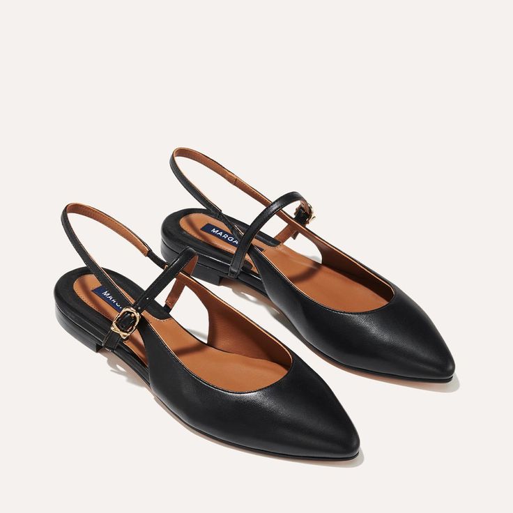 The Crosby Sling - Black Nappa Burgundy Ballet Flats, Workwear Capsule, Modern Shoes, Slippers Cozy, Mary Jane Flats, Comfortable Heels, Socks And Sandals, Leather Ballet Flats, Black Friday Shopping