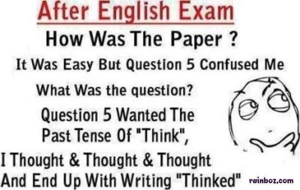 a sign that says, after english exam how was the paper? it was easy but question