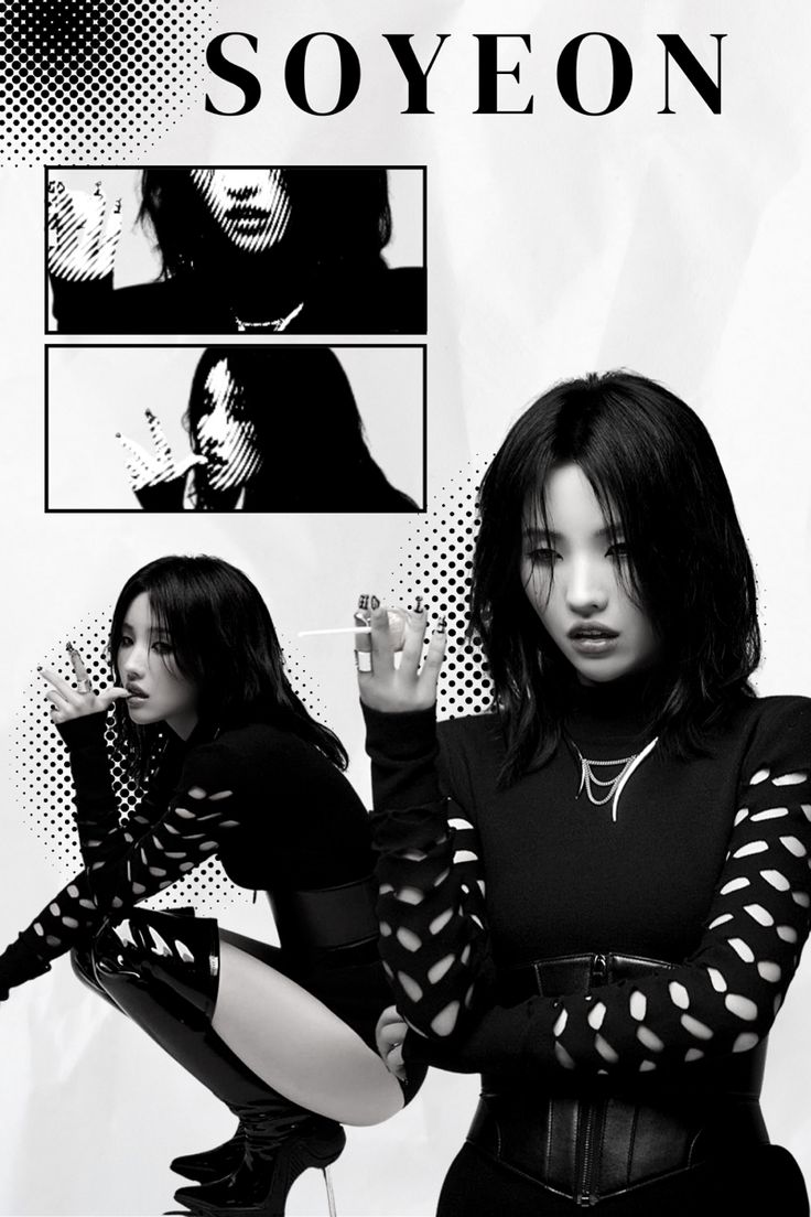 two women in black and white are posing for the cover of soyeon magazine