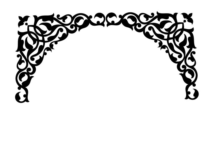 an ornate black and white design on a white background