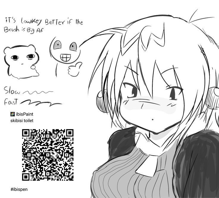 an anime character with long hair and black eyes, has a qr code in front of him