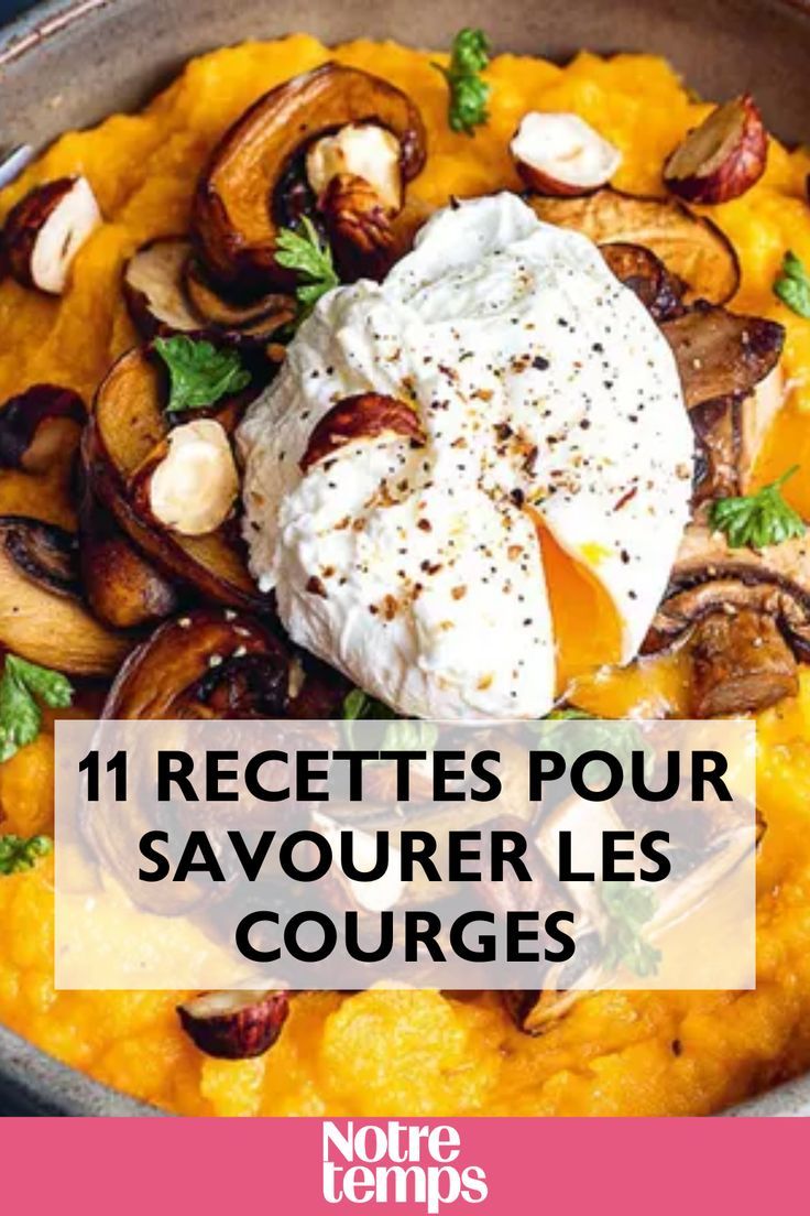 a bowl filled with different types of food and the title reads, 11 recettes pour savour les courses