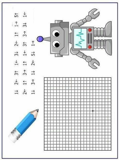 an image of a robot and graph paper