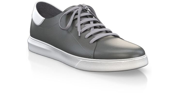 Men`s Sneakers 5144 Gray Leather Sneakers With Round Toe, Gray Leather Sneakers, Gray Leather Sneakers With Rubber Sole, Classic Gray Custom Sneakers With Rubber Sole, Gray Leather Shoes With Leather Sole, Custom High-top Leather Sneakers With Removable Insole, Gray Leather Custom Sneakers Sporty Style, Sporty Gray Leather Custom Sneakers, Gray Leather Sporty Custom Sneakers