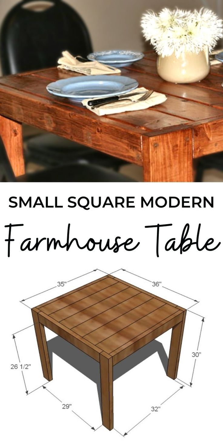 the plans for a small square modern farmhouse table