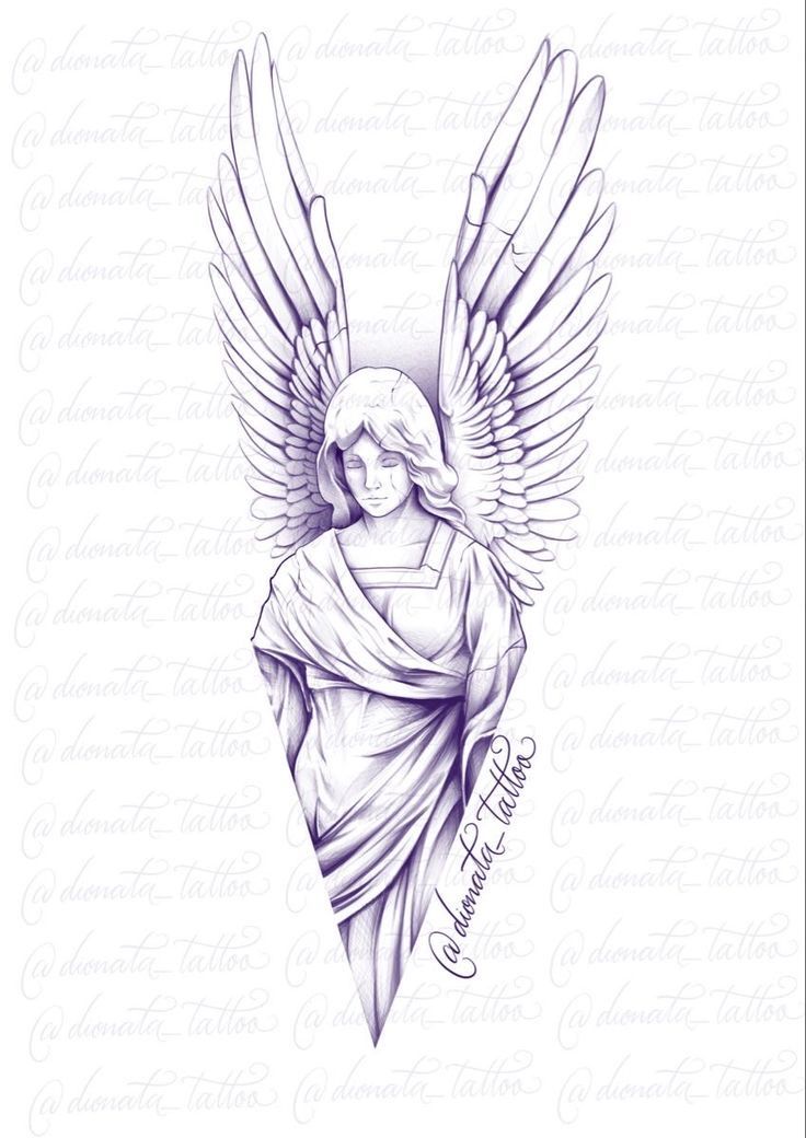 an angel tattoo design with the words, i am not sure what this is for