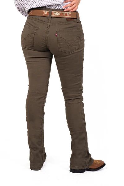 WOMEN PRO-RODEO DENIM JEANS OLIVE | Genuine Leather Vaquero Boots and Cowboy Hats | Zapateria Guadalajara | Authentic Mexican Western Wear Khaki Jeans With Five Pockets For Fall, Fall Khaki Jeans With Five Pockets, Khaki High Waist Stretch Jeans, Mid-rise Khaki Cargo Jeans, Mid-rise Khaki Jeans For Fall, Khaki Stretch Jeans For Fall, Stretch Khaki Jeans For Fall, Khaki Stretch Mid-rise Jeans, Stretch Khaki Mid-rise Jeans