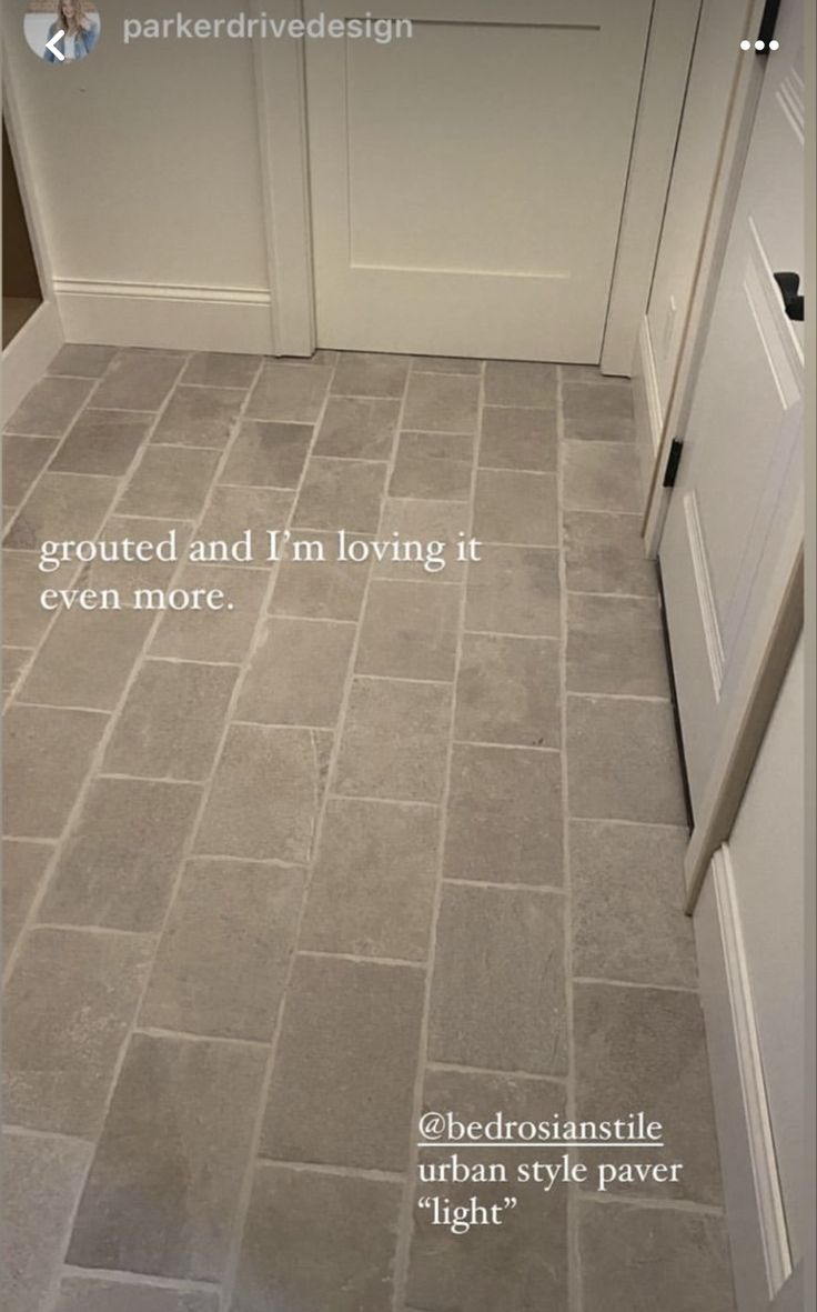 a tile floor with the words, i'm not grouted and i'm loving it even more